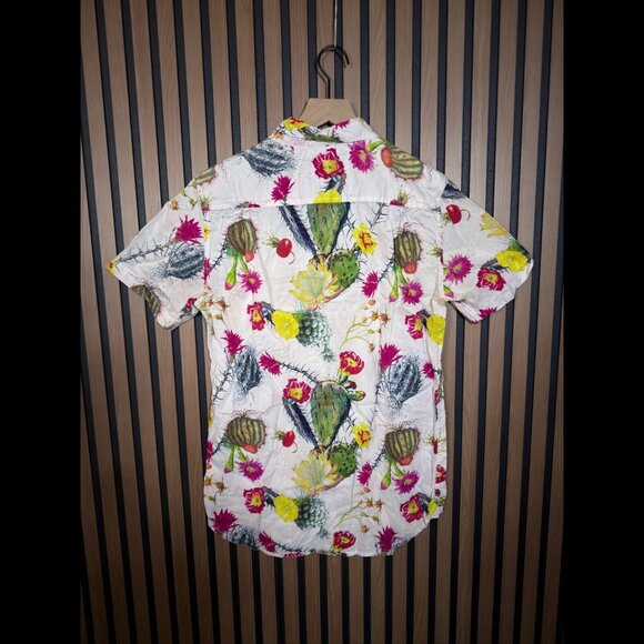 Modern Amusement Shirt Medium Womens Multicolor Short Sleeve Floral - Picture 2 of 7